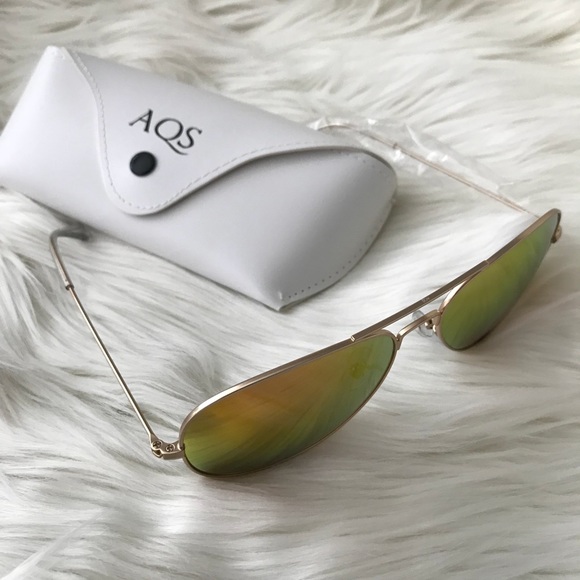 NWOT AQS MIRRORED AVIATOR SUNGLASS - Picture 4 of 7